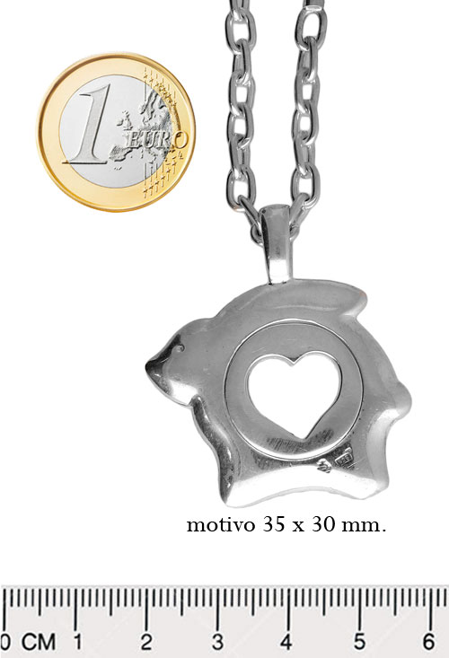 Llavero en plata de ley motivo conejo corazón calado 086_0290197CN llavero de plata antistress conejo con corazon calado que gira fotografia con medidas para web el rubi joyeros