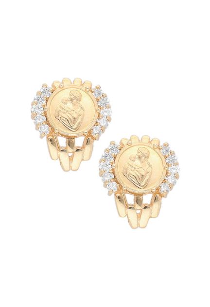 Medalla de la madre, pendientes en oro con circonitas 085_0113146-2 precios baratos en regalos para Mamas