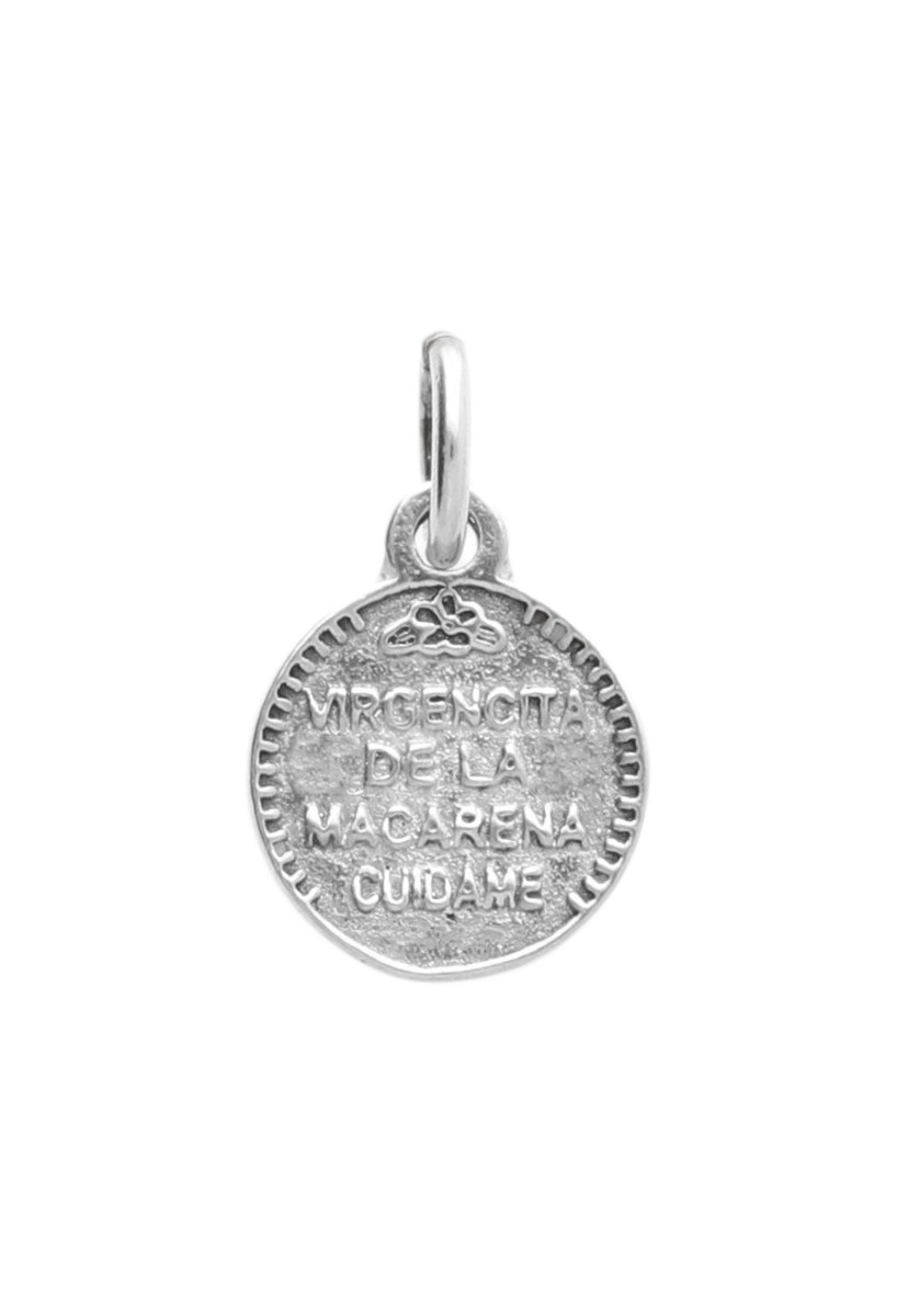 Virgen de la Macarena plata PORFI 240_MP-12E-L medalla de plata virgen de la macarena cuidame mucho vista posterior 240_MP-12E-L_02