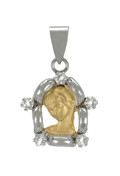 Medalla de plata y oro de la Virgen Niña
