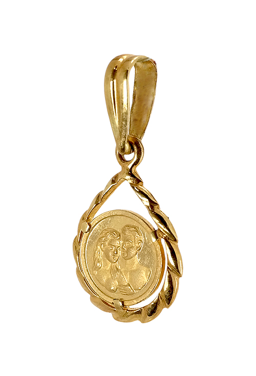 medalla del amor oro amarillo 18 ktes