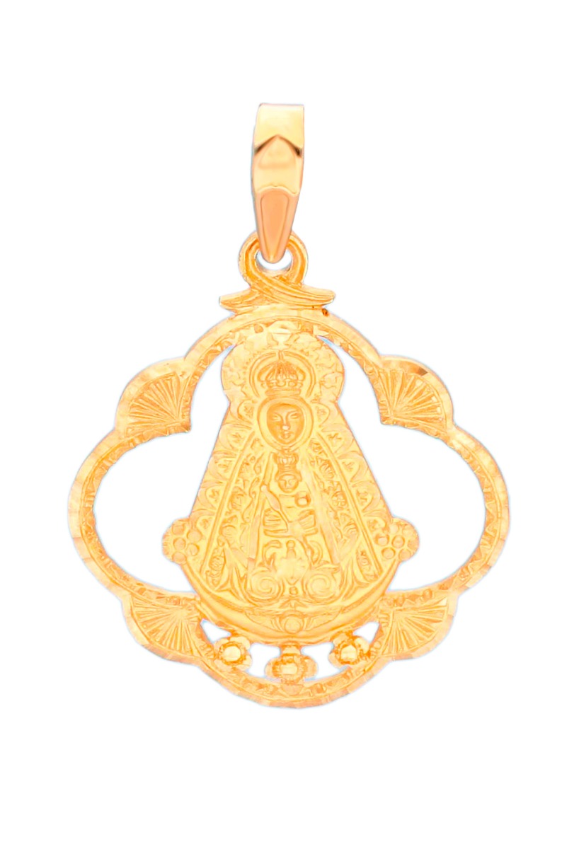 Medalla oro Virgen del Rocio 001_001011 medalla oro amarillo Virgen del Rocio vista frontal 001_001011