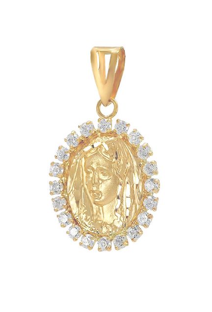 Medalla religiosa oro ley con circonitas Virgen Macarena - foto 1 - rfcia.019_5523