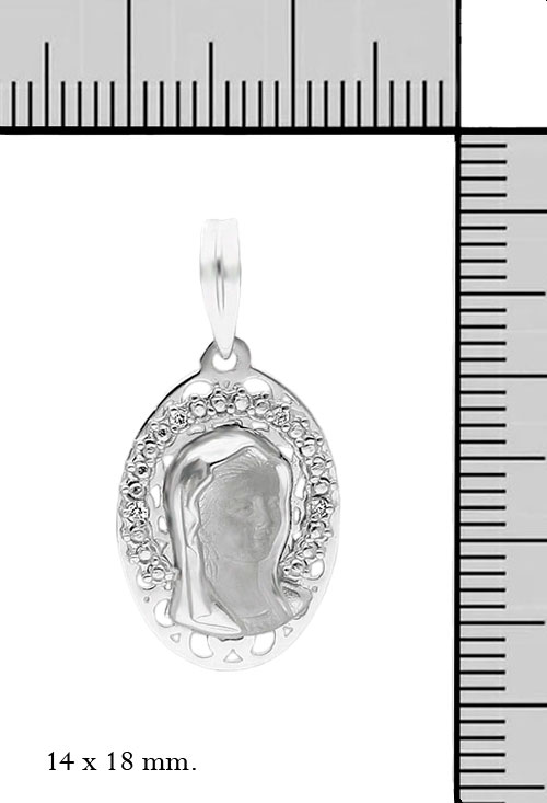 Medalla oro blanco con diamantes 001_4075169-02 medalla virgen maria oro blanco 18k y diamantes 001_4075169-02_M