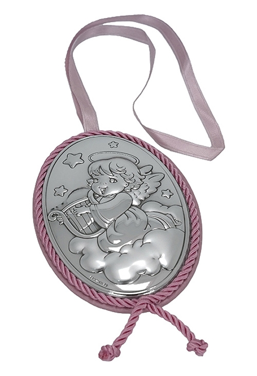 Medallas Musicales para cuna plata de ley marco rosa 088_005156-R
