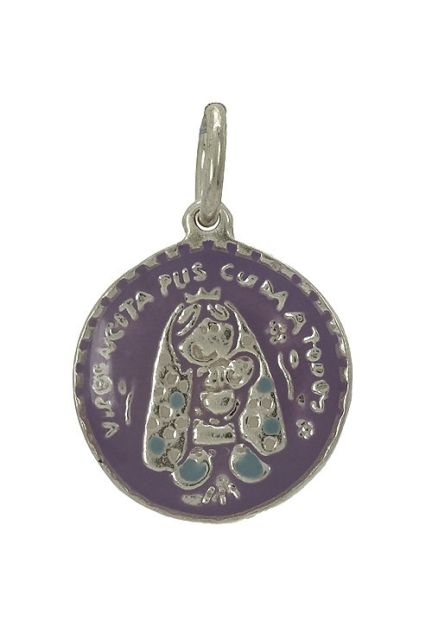 medallas religiosas de plata coleccion porfi tonos morados vista cara principal 240_MP-3E-L_01