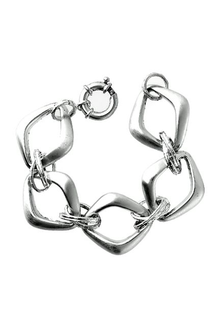 ocasion outlet joyeria pulsera de plata para mujer eslabones grandes forma de rombo vista cenital 200_11102-3