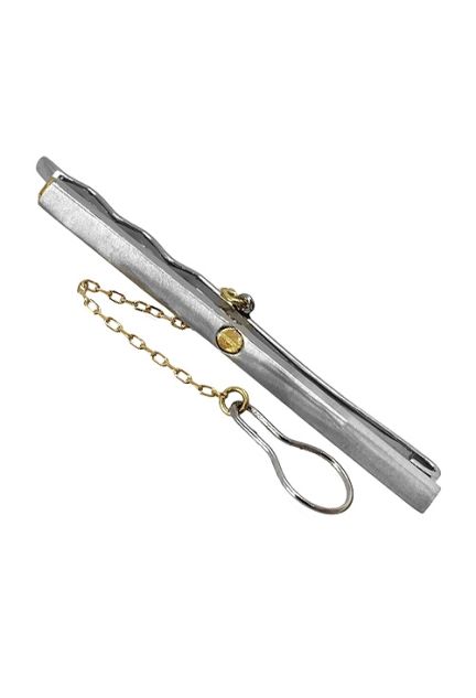 pasador de corbata acero y oro amarillo 18 ktes a precio de ocasion 142_0118-7