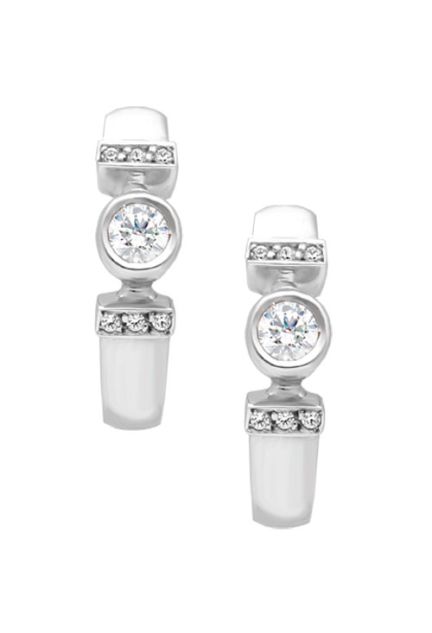 Pendientes oro, aretes, con piedras, oro blanco - foto 1 - rfcia.014_6740-1