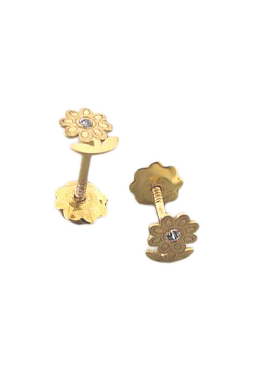 Pendientes dormilona oro 1ª ley 750 mmas. (18 k.) con piedras oro amarillo rfcia.234_2036