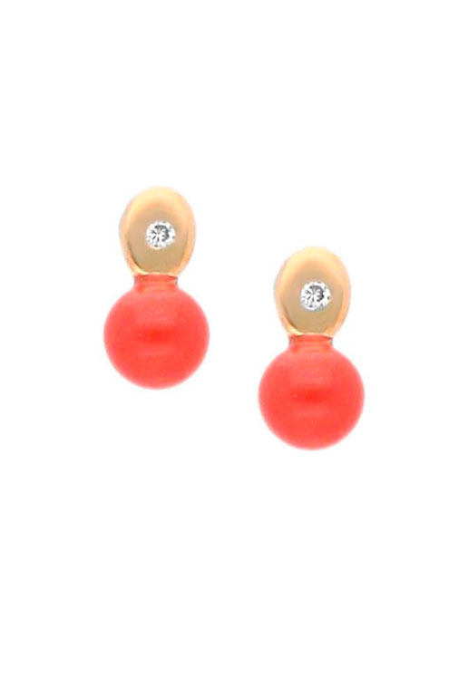 Pendientes para bebé recién nacida oro 18k coral y diamantes 095_463372-OV-C pendientes_para_recien_nacida_oro_18_kilates_coral_y_diamantes_foto_frontal_095_463372-ov-c_1