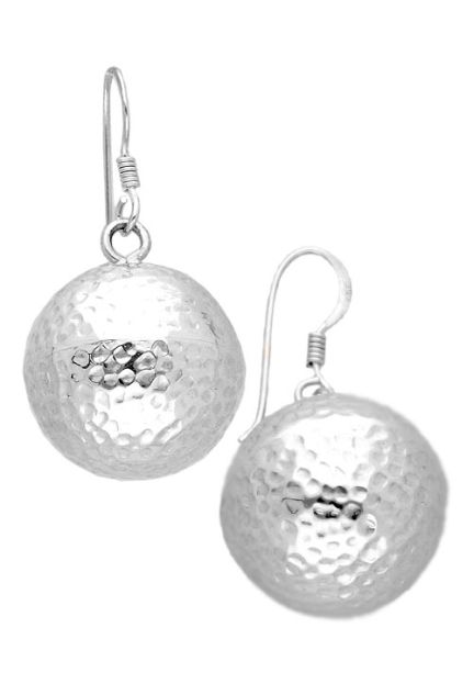 pendiente de colgar bola de plata llena de bollos colgando de anzuelo foto lateral precio barato en joyeria online 200_10150-5_01