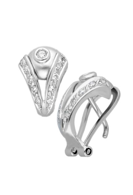 pendiente oro blanco 18 kilates con diamantes talla brillante sistemas omega precio especial muy barato en joyeria online foto lateral 195_R4763_01