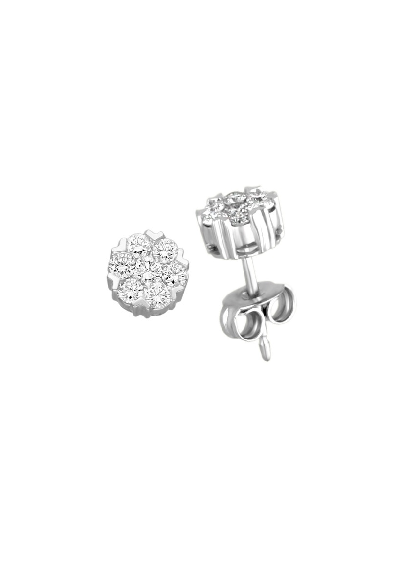 Pendientes oro blanco y diamantes 243_247-00185 pendientes oro blanco con diamantes vista lateral 243_247-00185_01