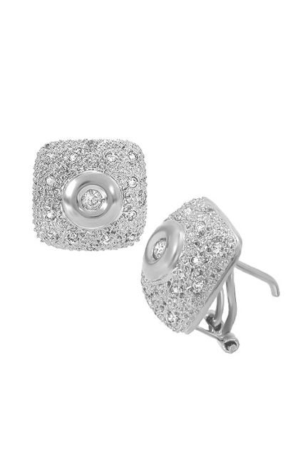 pendientes oro blanco 18 kilates con diamantes engastados formato pavé foto tomal ateral precio especial joyeria online