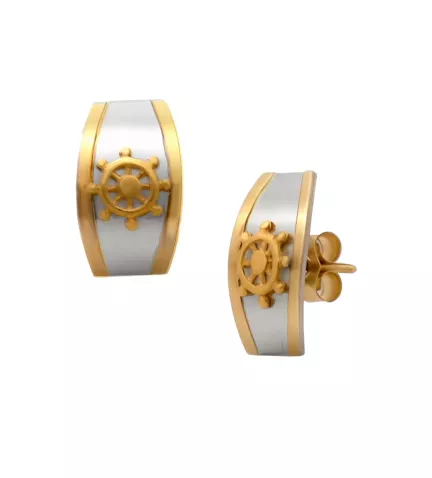 pendientes de acero y oro TIMON