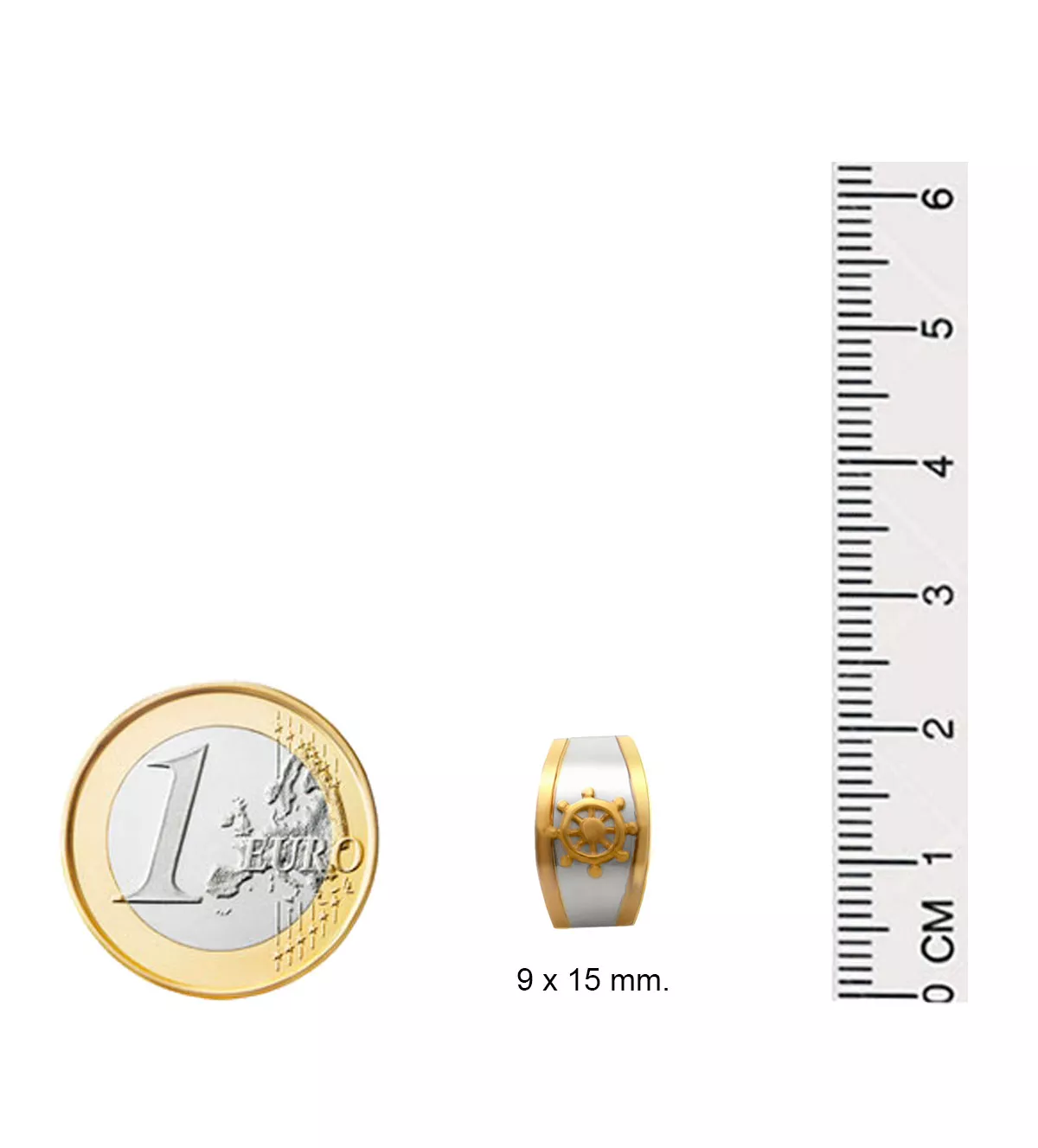 Pendientes de acero y oro "Timón" Pendientes de acero y oro "Timón" - Imagen 3