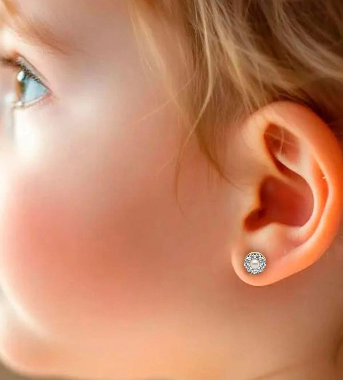 Pendientes de bebe oro 18ktes. 030_2163-P pendientes-de-bebe-oro-18k-y-swarovski-030_2163-P modelo bebe