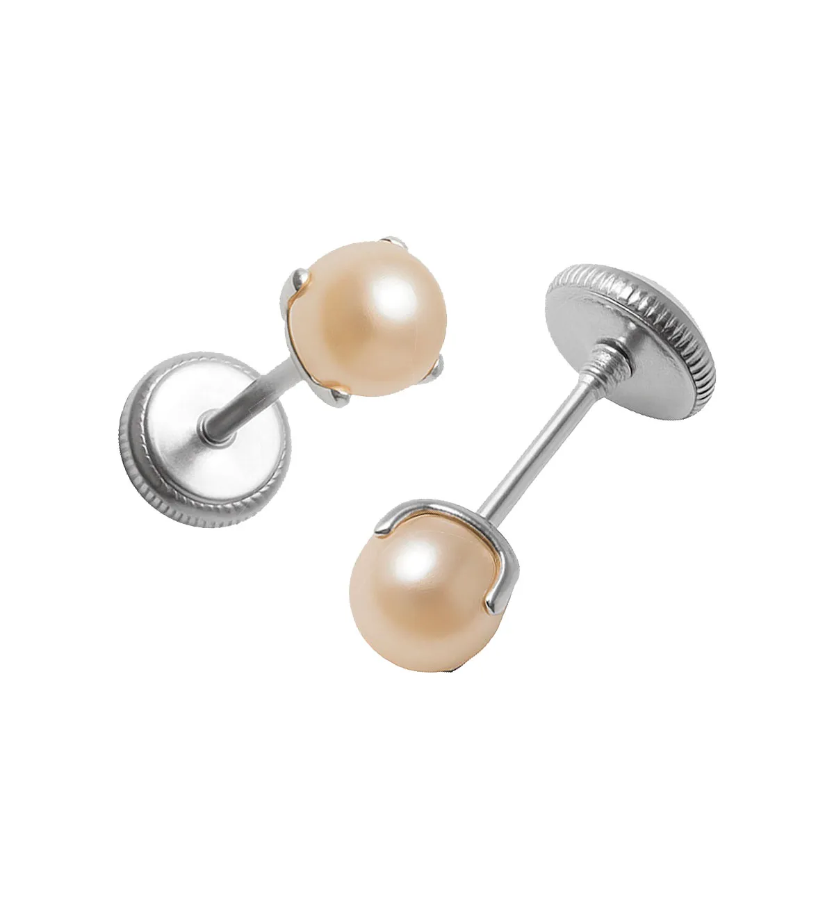 Pendientes de bebe plata de ley con perlas 030_0302-4PBUPL pendientes de bebe o niña plata de ley con perla cultivada toma principal