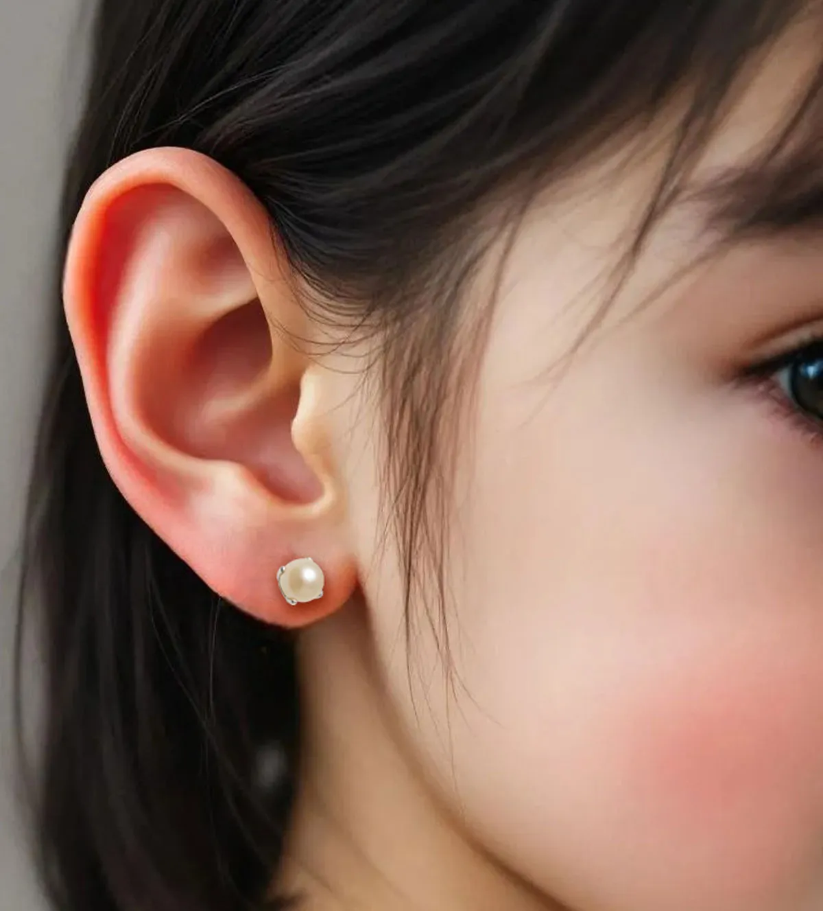 Pendientes de bebe plata de ley con perlas 030_0302-4PBUPL pendientes de bebe o niña plata de ley con perla cultivada