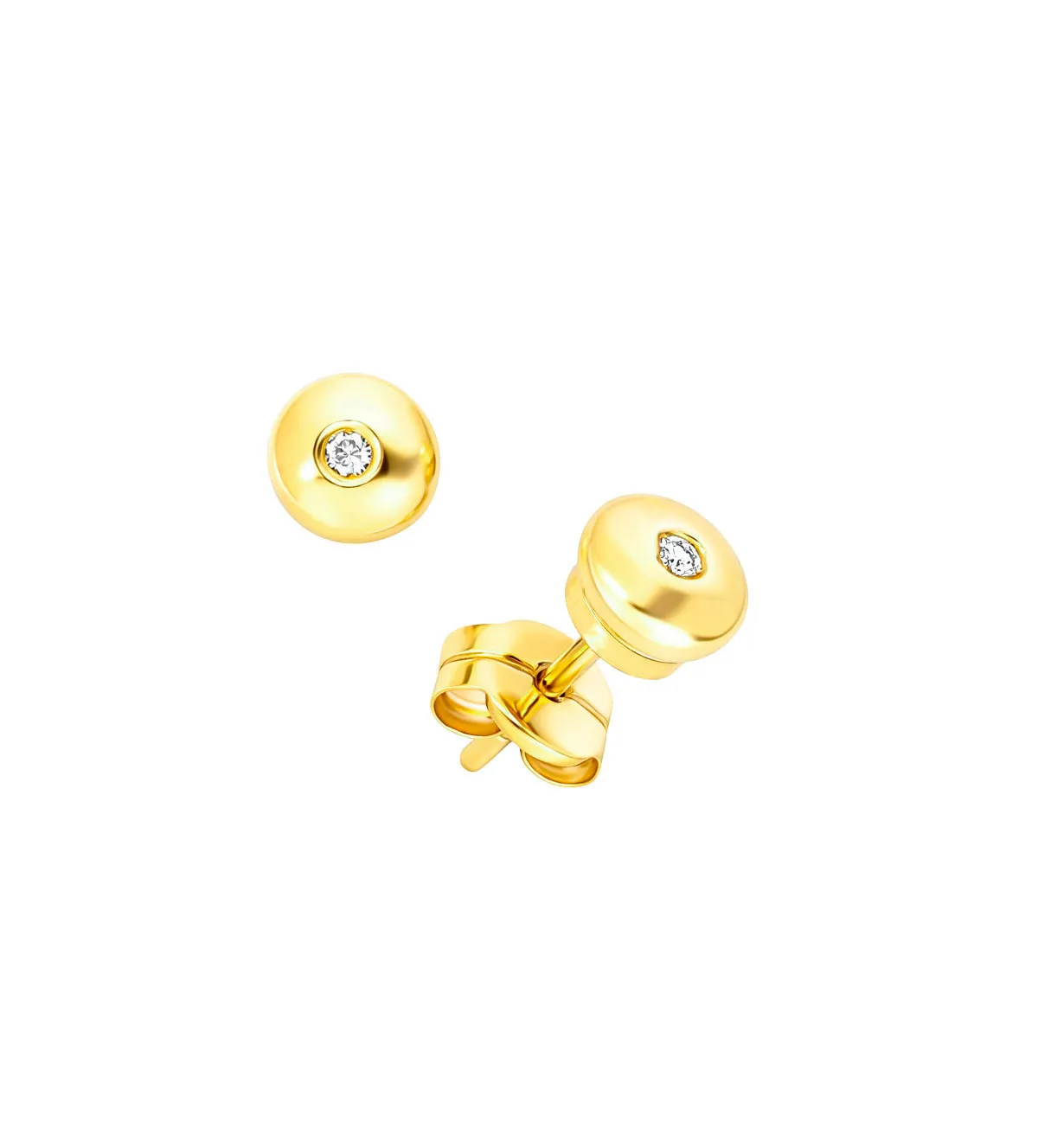 Pendientes de oro 18k con diamante 133_3704-P pendientes de oro 18k con brillante 133_3704-P