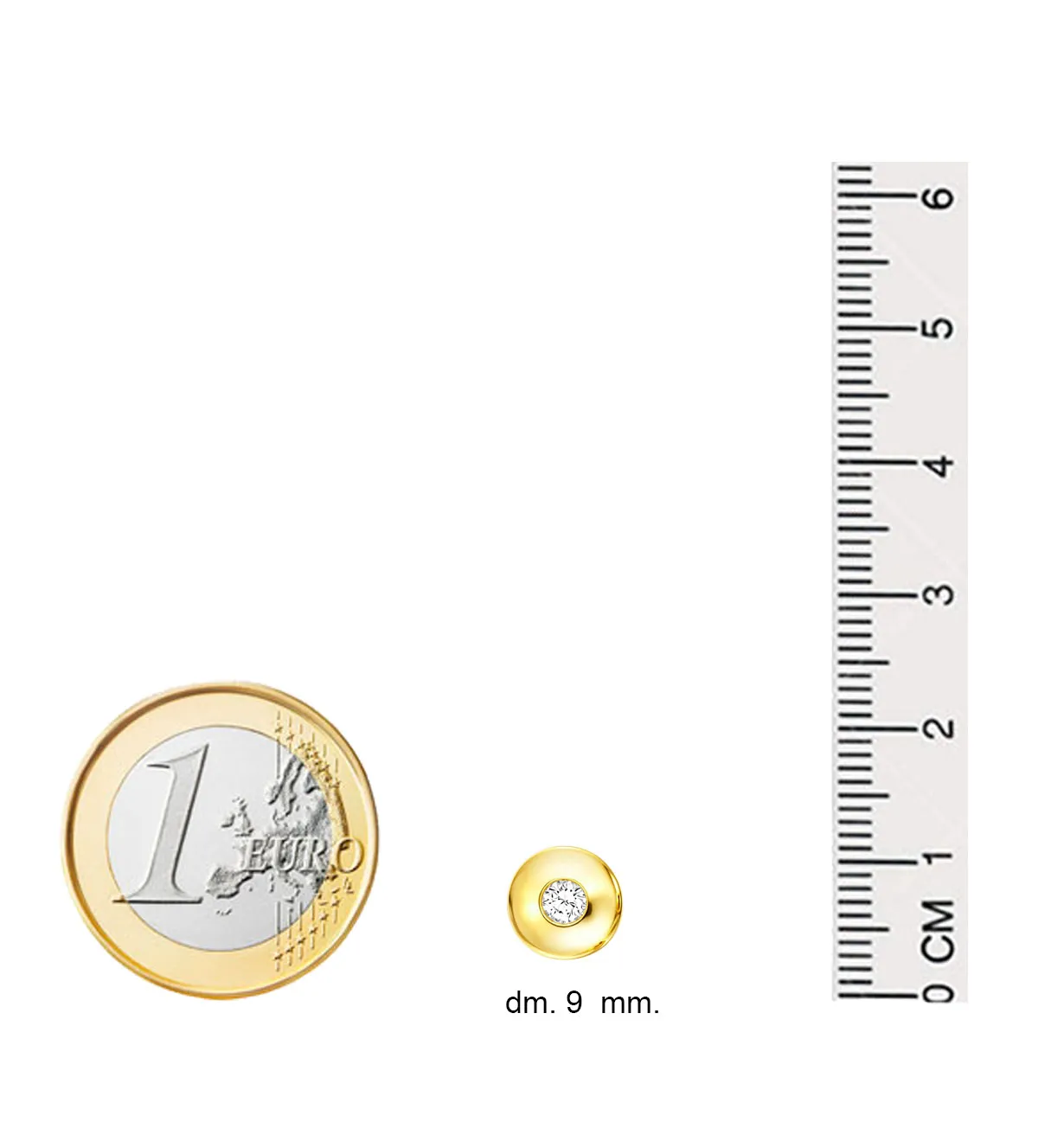 Pendientes de oro 18 kilates con brillante 133_3915-P pendientes de oro 18k con brillante chatones 133_3915-P_M