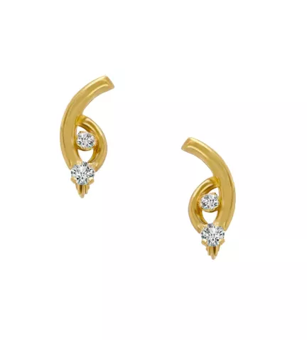 pendientes de oro 18 ktes con circonitas para niña de primera comunion toma frontal