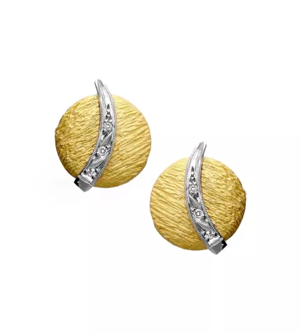 pendientes de oro bicolor 18k bolidos foto frontal