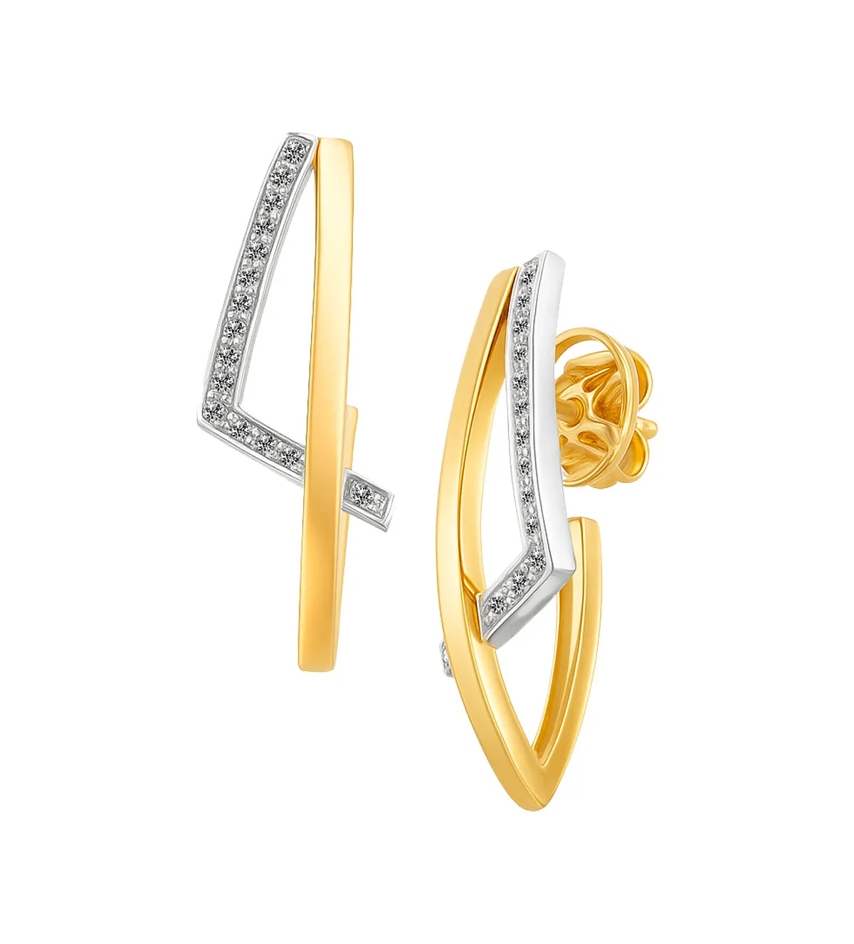 Pendientes de oro bicolor 18K con diamantes 160_4101064 pendientes-de-oro-bicolor-18k-con-brillantes-160_4101064