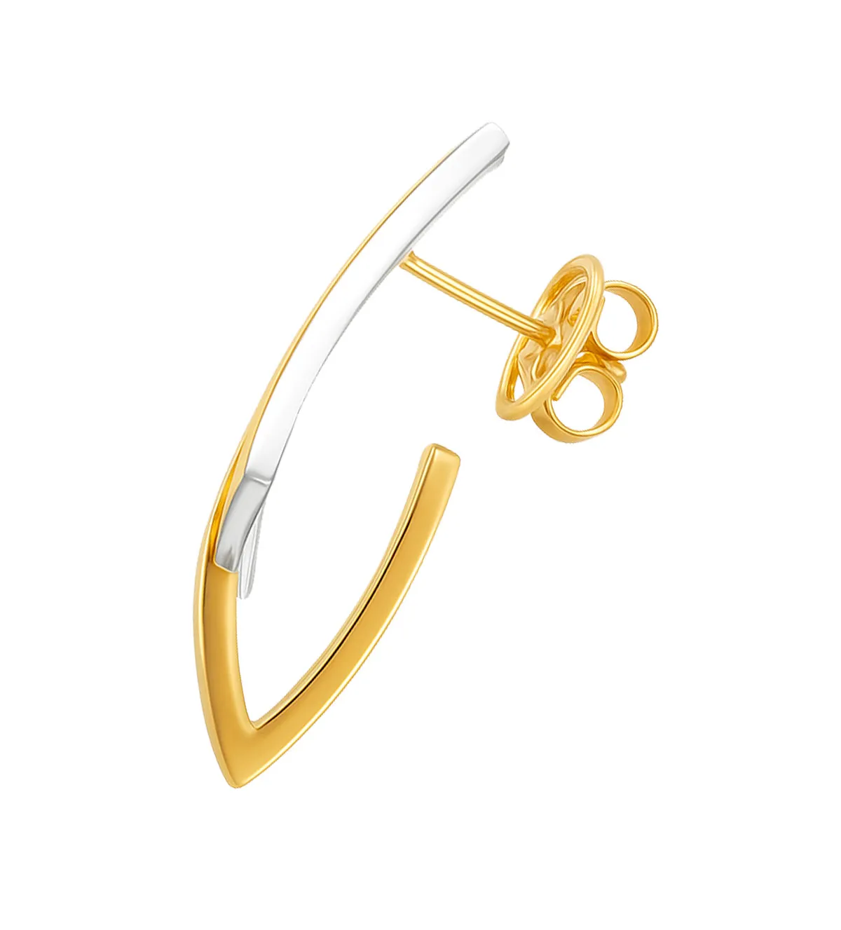 Pendientes de oro bicolor 18K con diamantes 160_4101064 pendientes-de-oro-bicolor-18k-con-brillantes-160_4101064_toma lateral