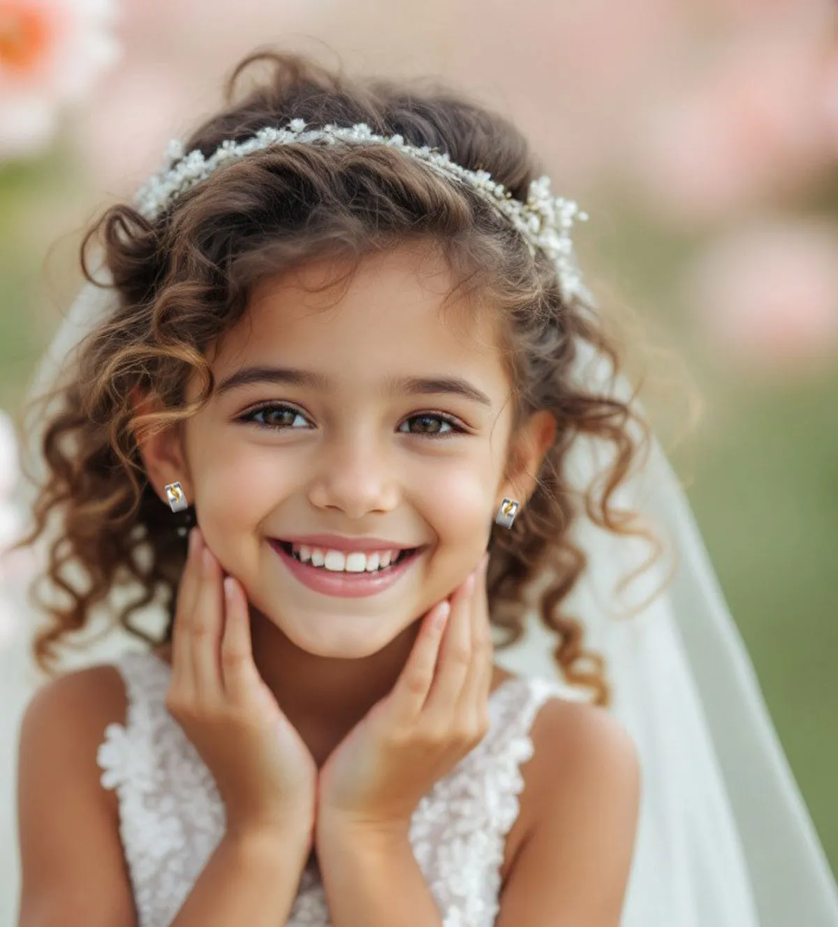 pendientes de oro bicolor para comunion