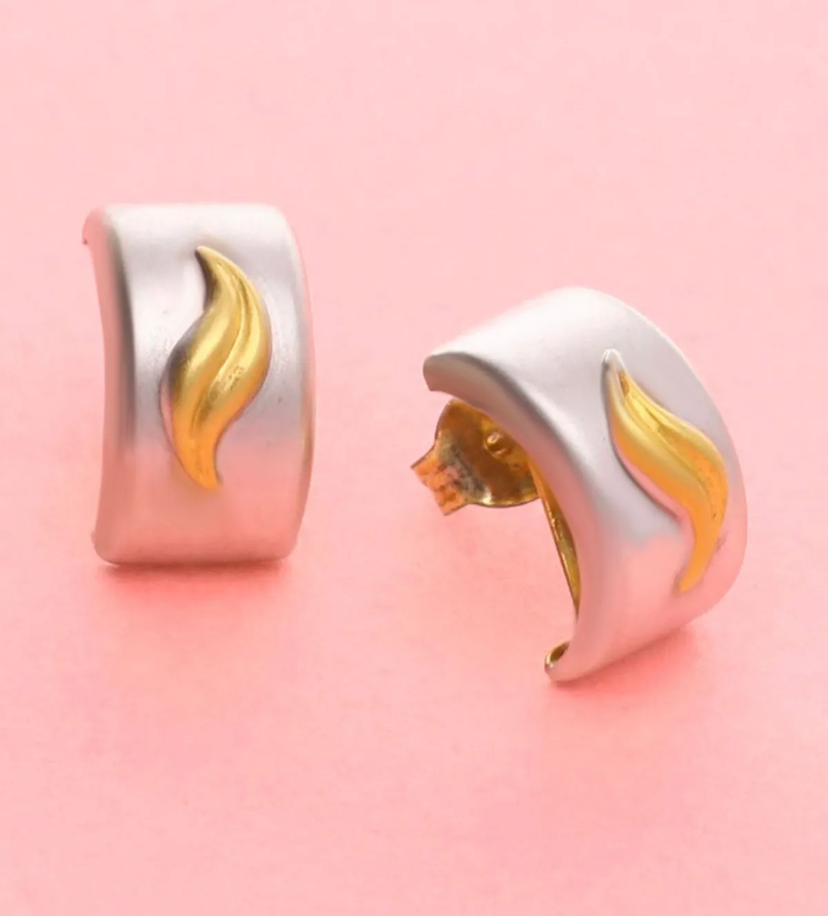 Pendientes de oro bicolor 18K 100_J380-2 pendientes de oro bicolor 18 ktes foto sin retoque