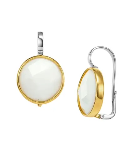 pendientes de oro bicolor 18k y agata blanca 095_428565-P