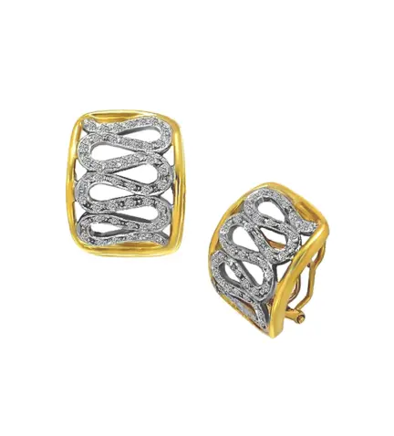 pendientes de oro bicolor con diamantes vista principal