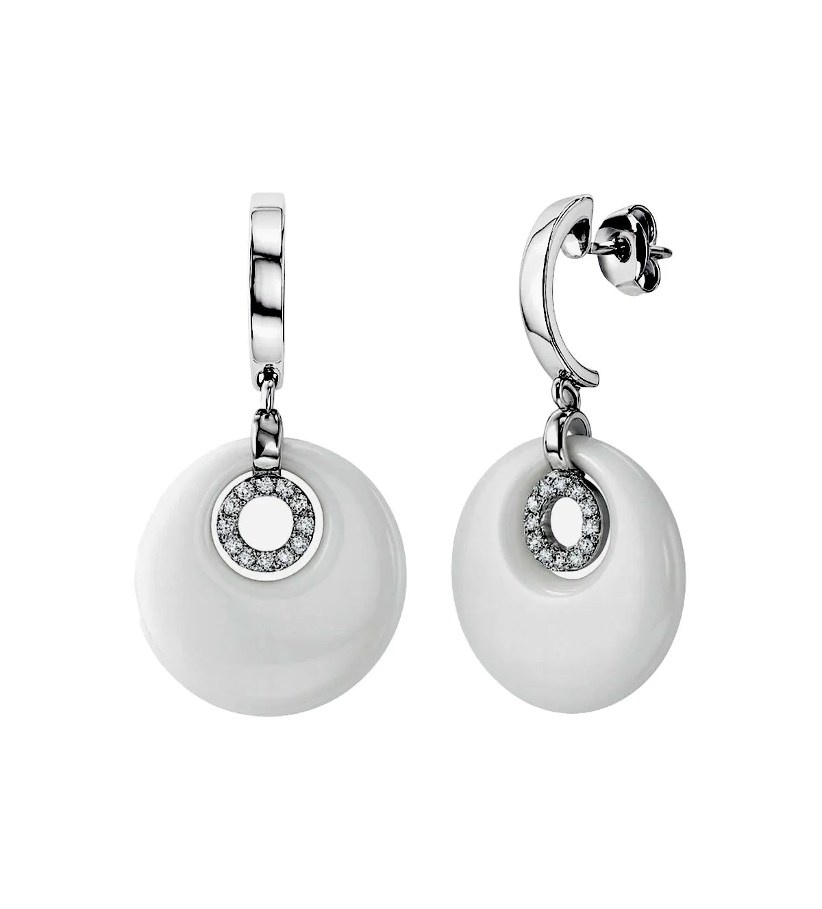 Pendientes de oro blanco 18K con ágata blanca 095_430322-P pendientes-de-oro-blanco-18k-circones-y-agata-blanca-095_430322-P