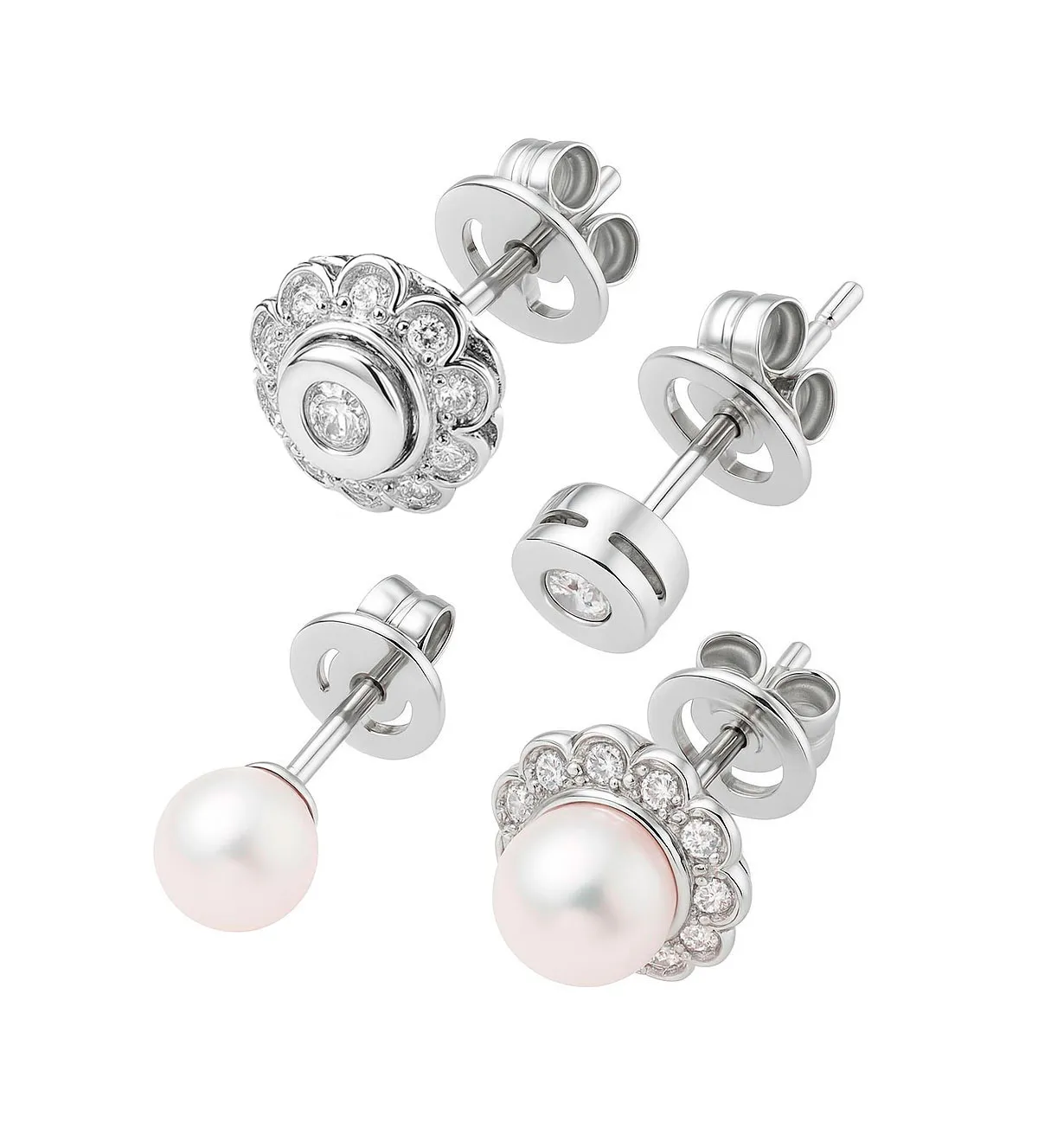 Pendientes de oro 18k perlas y diamantes, 4 en 1 014_0059-1 pendientes-de-oro-blanco-18k-con-brillantes-y-perlas-desmontables-4-en-1-014_0059-1