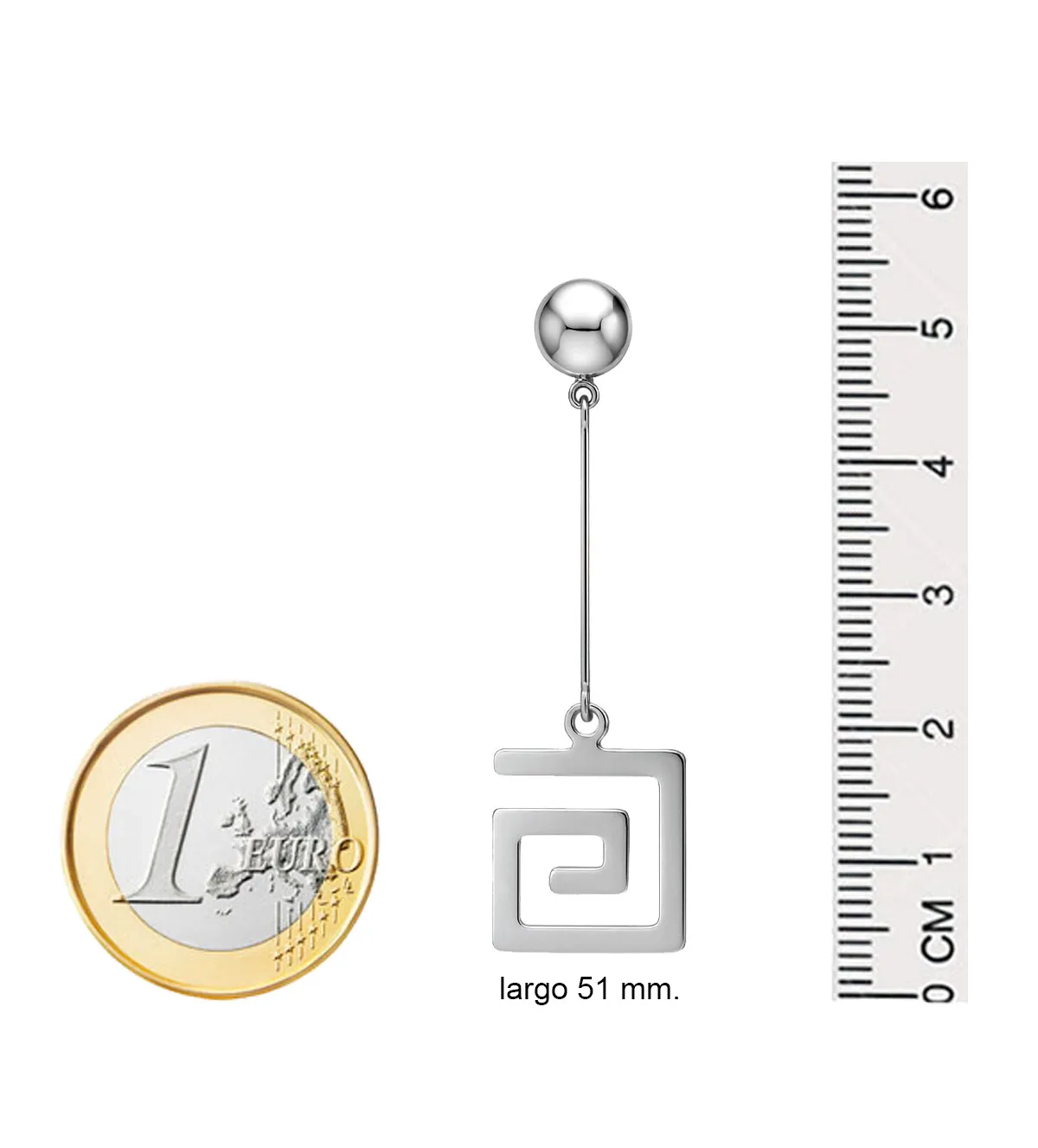 Pendientes de oro blanco 18k motivo greca 067_P000100038 pendientes-de-oro-blanco-18k-espiral-cuadrada-067_P000100038 medidas