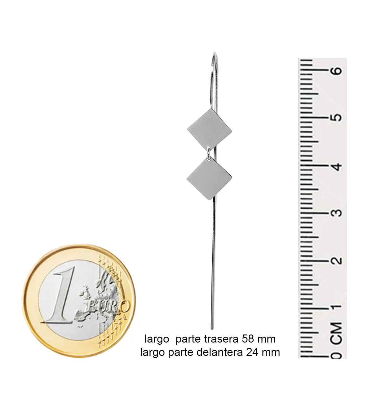 Pendientes de oro blanco 18K tipo hippie 057_50376-0100 pendientes de oro blanco 18k rombos 057_50376-0100_M medidas