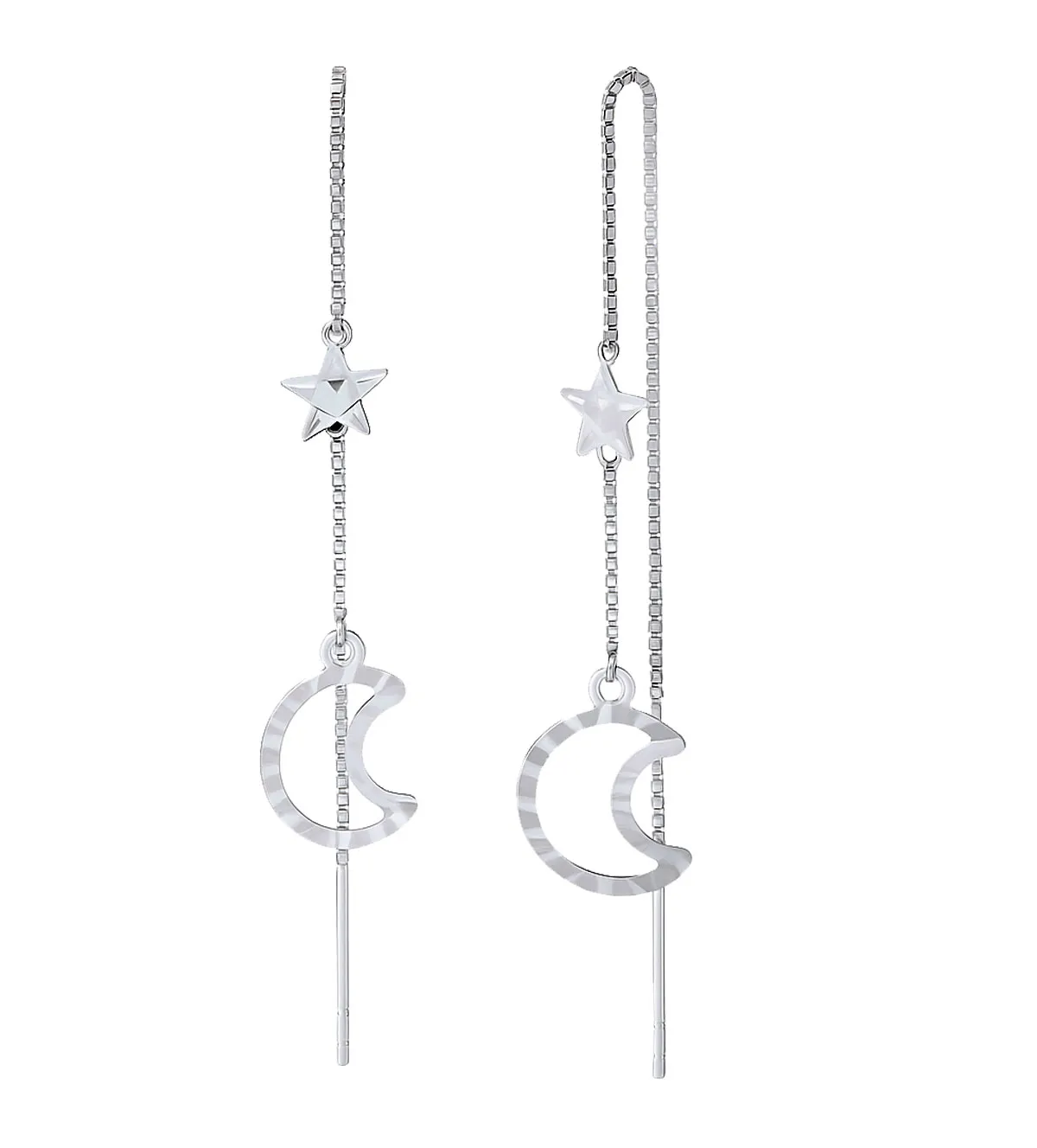 Pendientes de oro blanco 18K luna y estrella 100_C1024 pendientes-de-oro-blanco-cadena-veneciana-luna-y-estrella-100_C1024