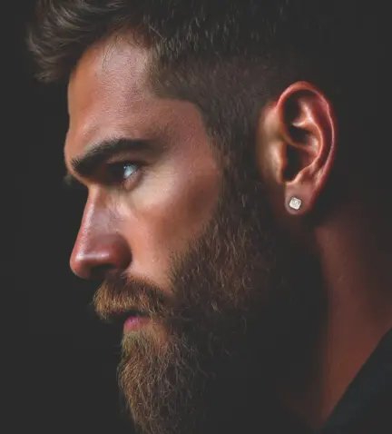 pendientes de oro blanco con brillantes vista para web con modelo masculino