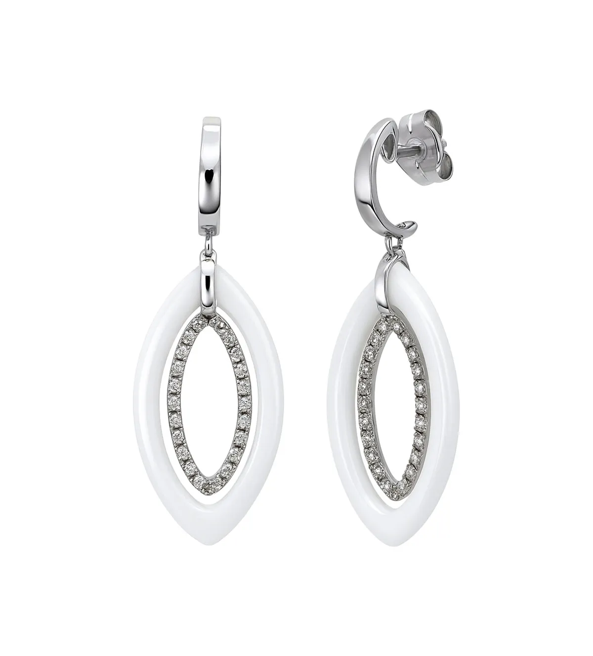 Pendientes de oro blanco 18K y ágata blanca 095_430330-P pendientes-de-oro-blanco-con-circones-y-agata-blanca-095_430330-P