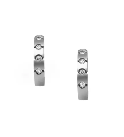 pendientes de oro blanco Damon and Co foto frontal