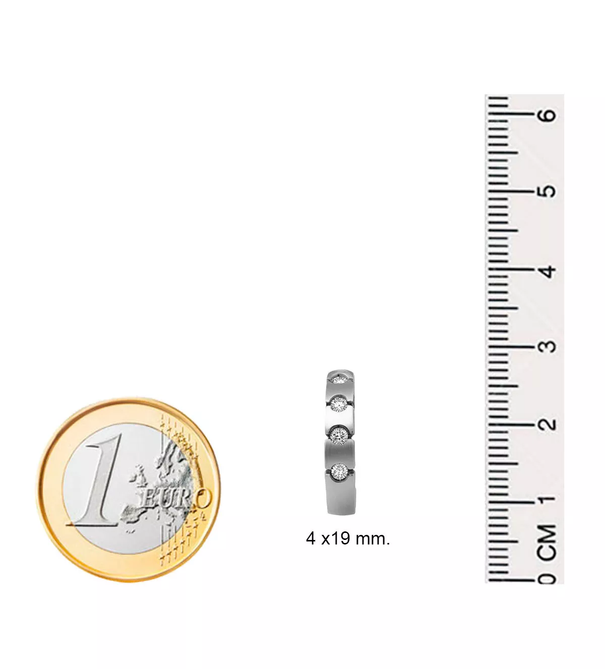 Pendientes de oro blanco y diamantes "Damon and Co" pendientes de oro blanco Damon and Co foto medidas