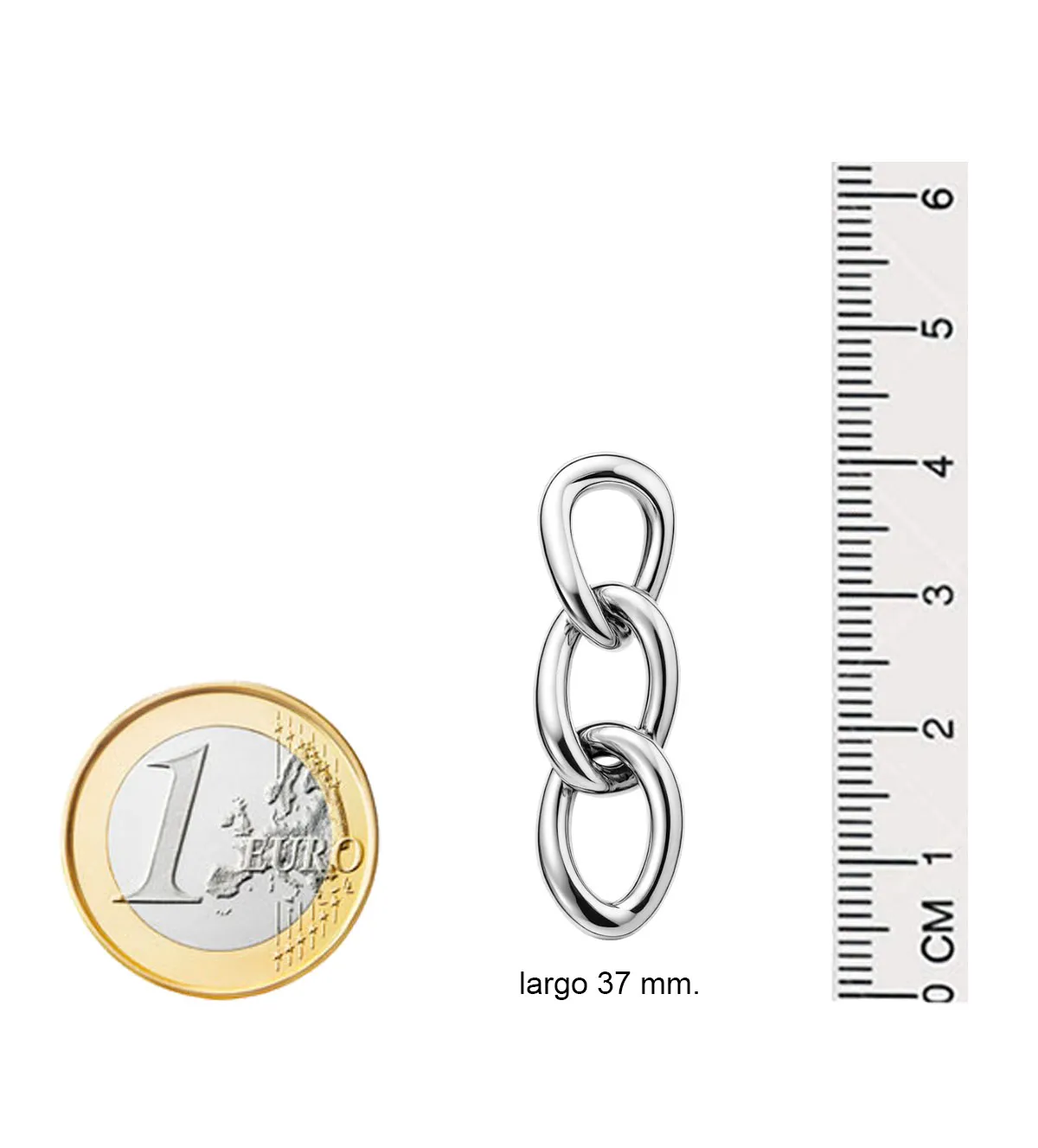 Pendientes de oro blanco 18k 167_B1977-PB pendientes de oro blanco eslabones 167_B1977-PB medidas