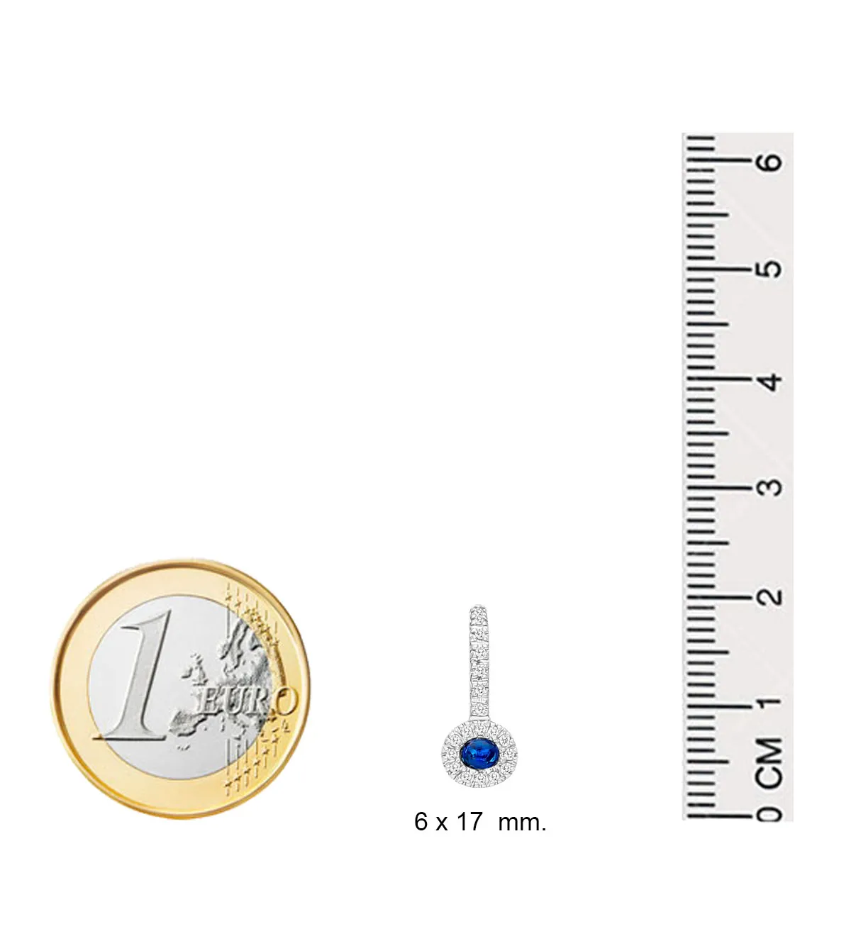 Pendientes de oro blanco con diamantes y zafiros 026_A136 pendientes de oro blanco rodio con diamantes y zafiro 026_A136_M