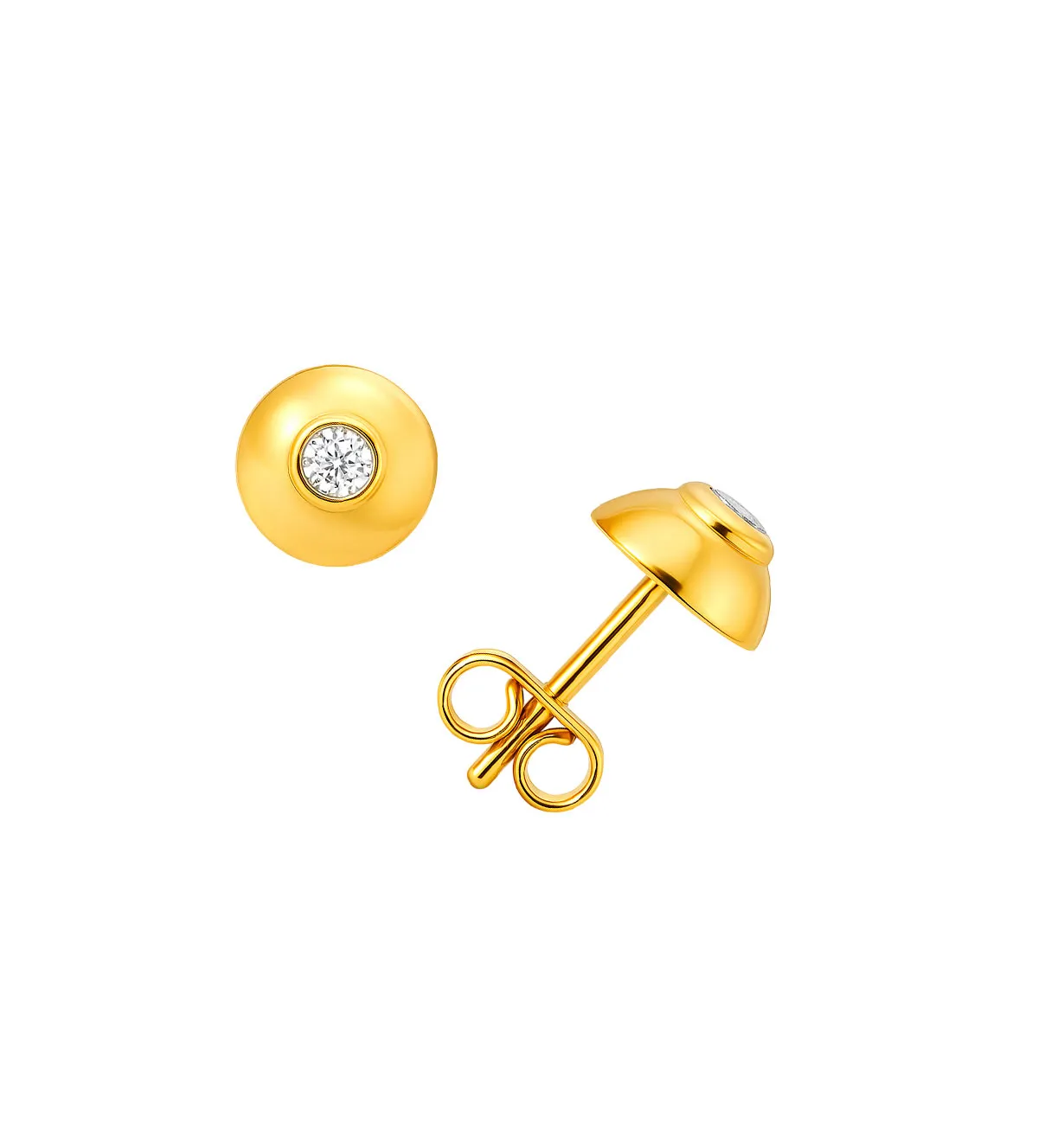 Pendientes de oro con diamante 192_Z1105 pendientes-de-oro-con-brillante-chaton-bombe-192_Z1105