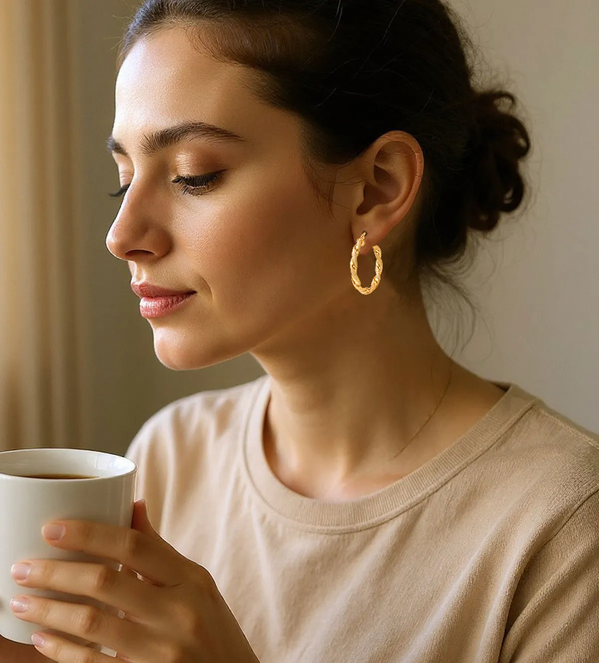 Pendientes de oro 18K 197_2163-D pendientes-de-oro-criolla-rizada-197_2163-d toma modelo IA