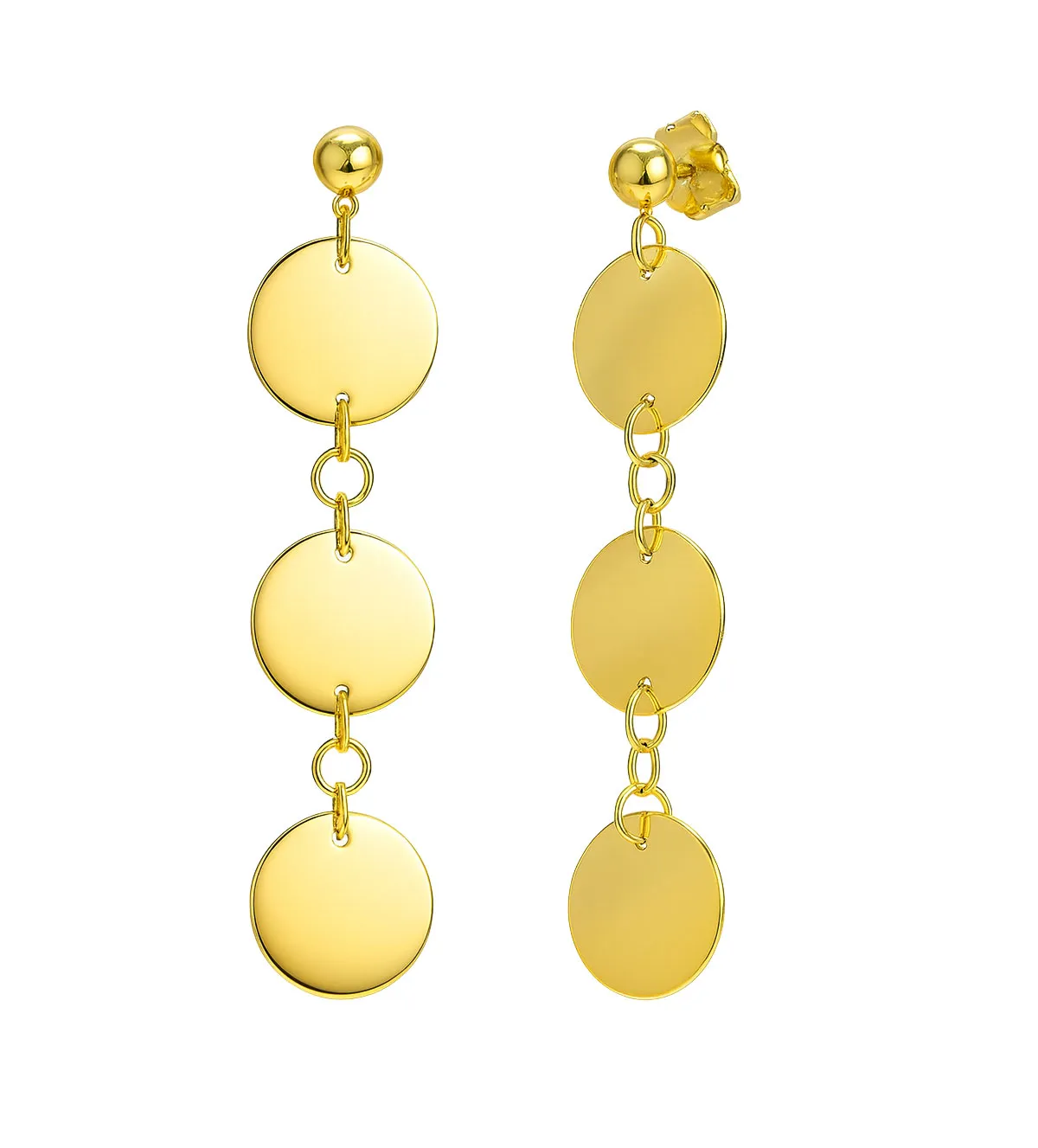 Pendientes de oro largos con circulos 007_11130 pendientes de oro largos 3 circulos 007_11130