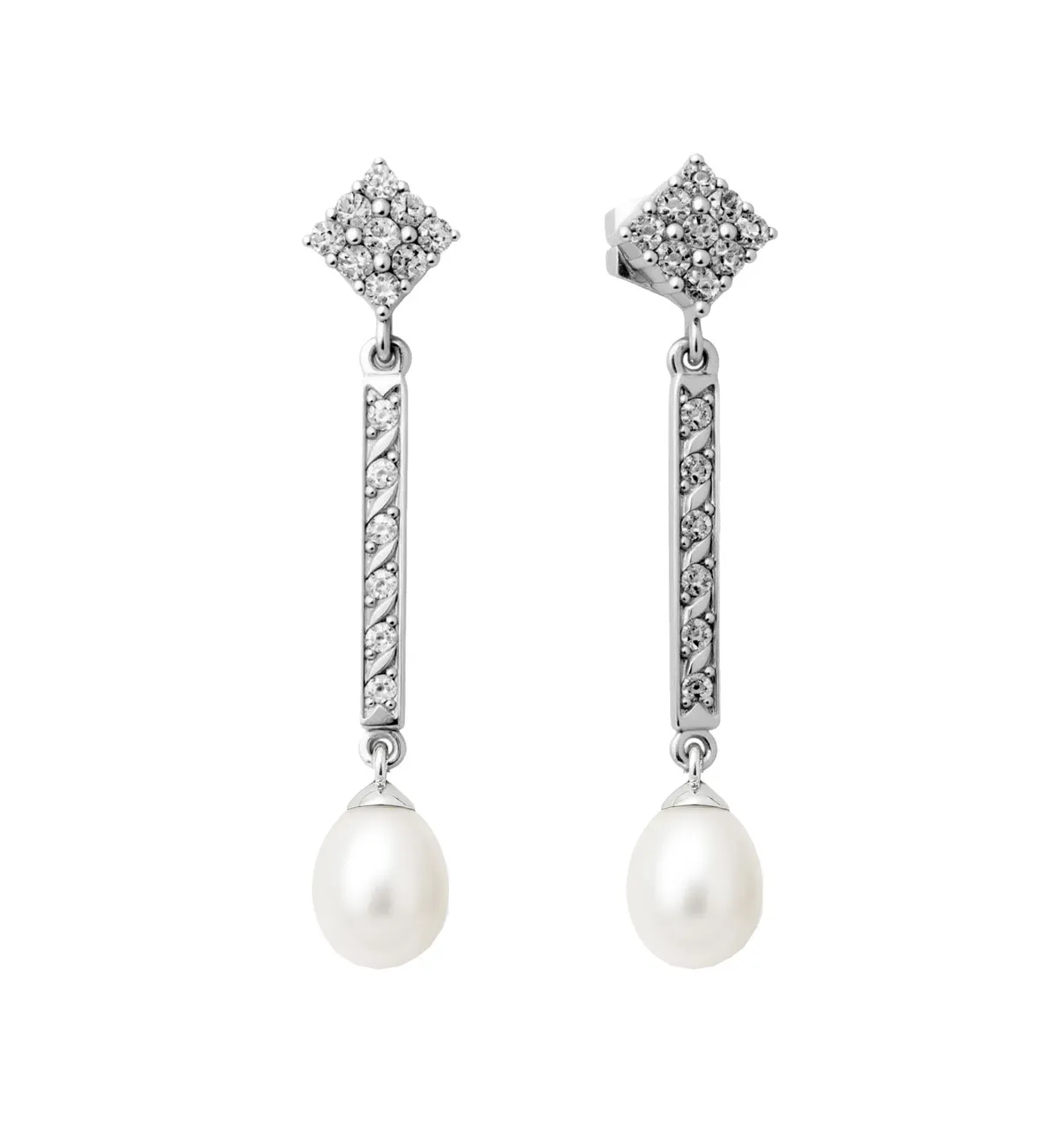 Pendientes de oro 18k con perlas especial novia 019_4790 pendientes de oro largos para novia con circones y perlas 019_4790