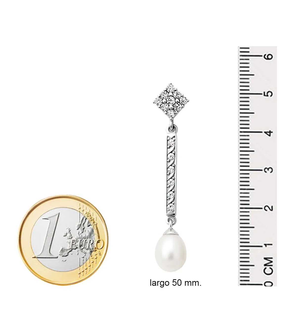 Pendientes de oro 18k con perlas especial novia 019_4790 pendientes de oro largos para novia con circones y perlas 019_4790 medidas